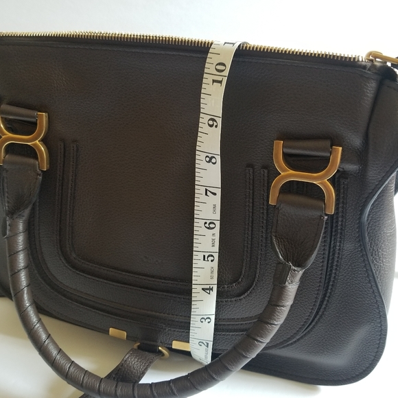 Chloe Medium Marcie Leather Satchel Bold Brown - Picture 11 of 12